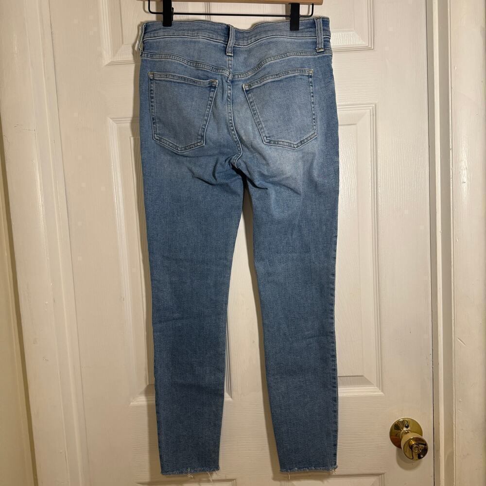 J. Crew 9" High-Rise Toothpick Skinny Jean Raw Hem in Hamden Wash Size 28 - Picture 4 of 13